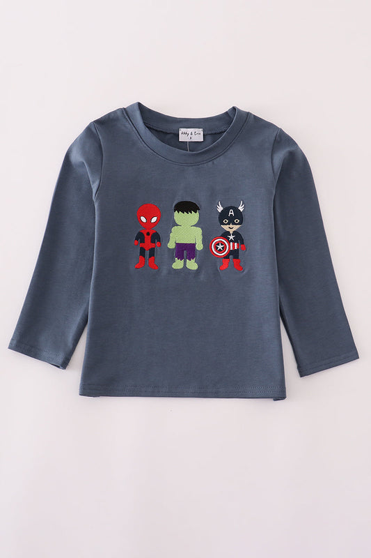 Navy Superhero Top