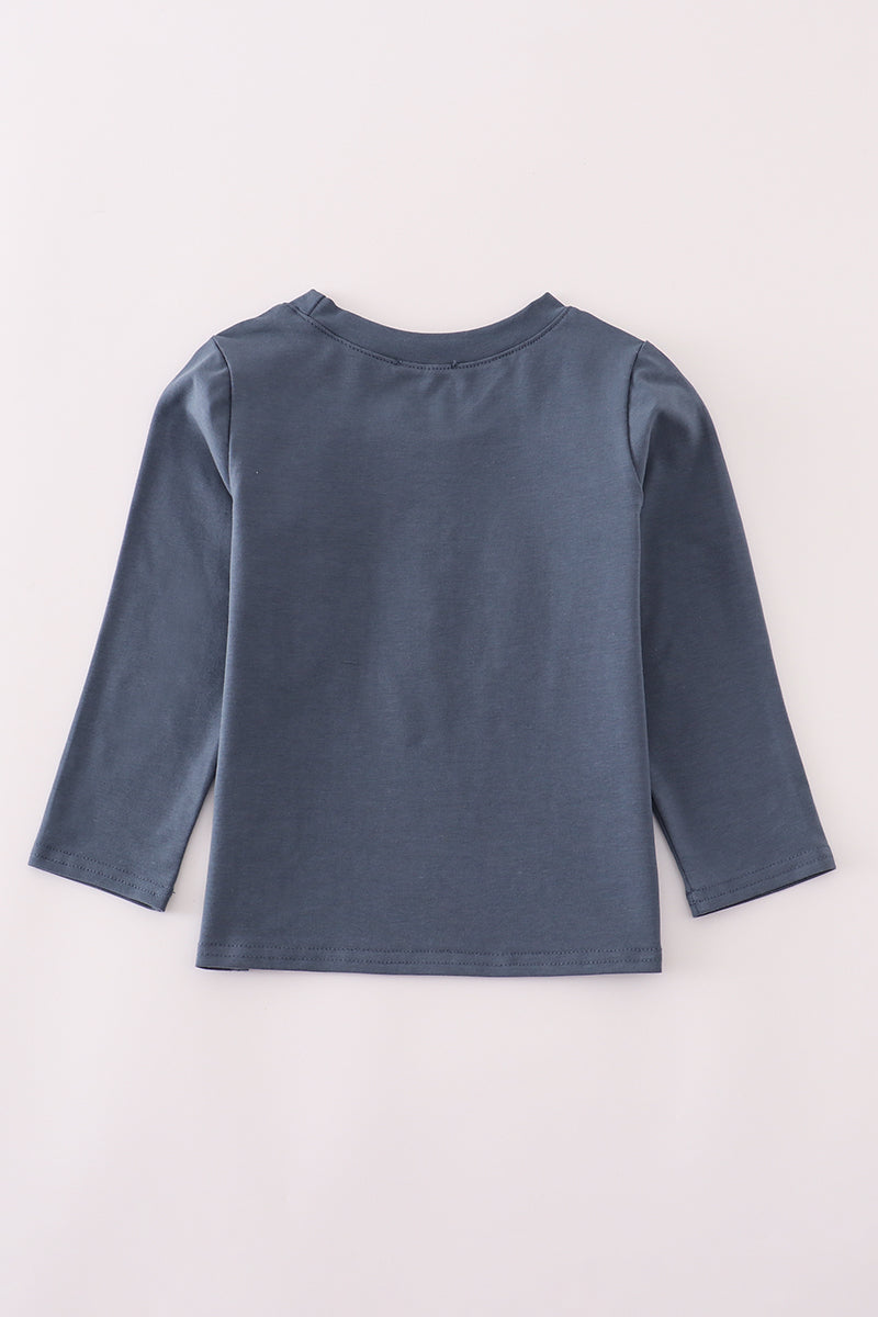 Navy Superhero Top