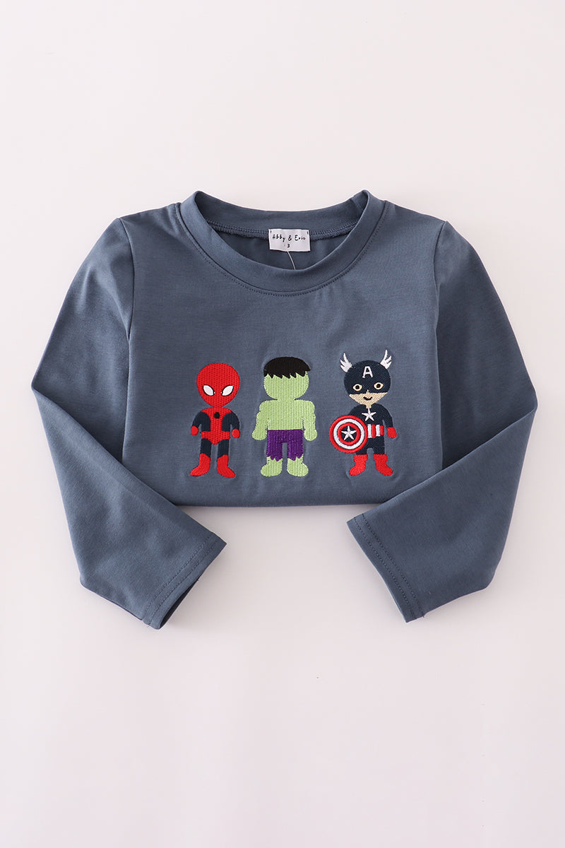 Navy Superhero Top