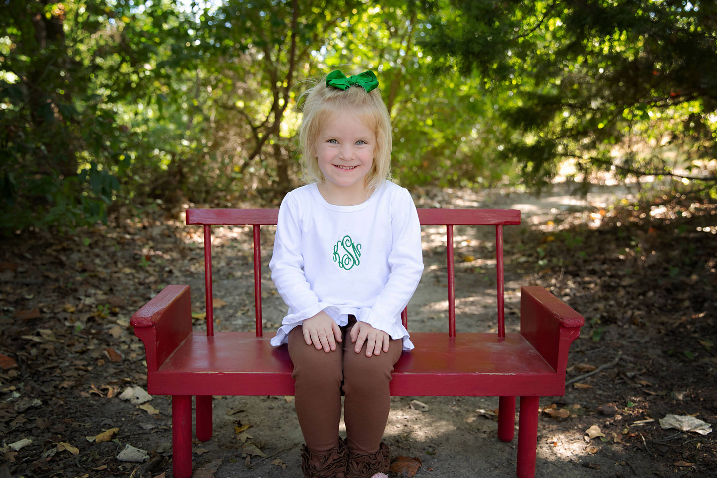 Girls Long  Sleeve Ruffle Bottom Tee - WHITE
