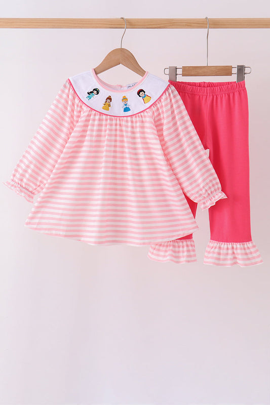 Pink Stripe Princess Pants Set