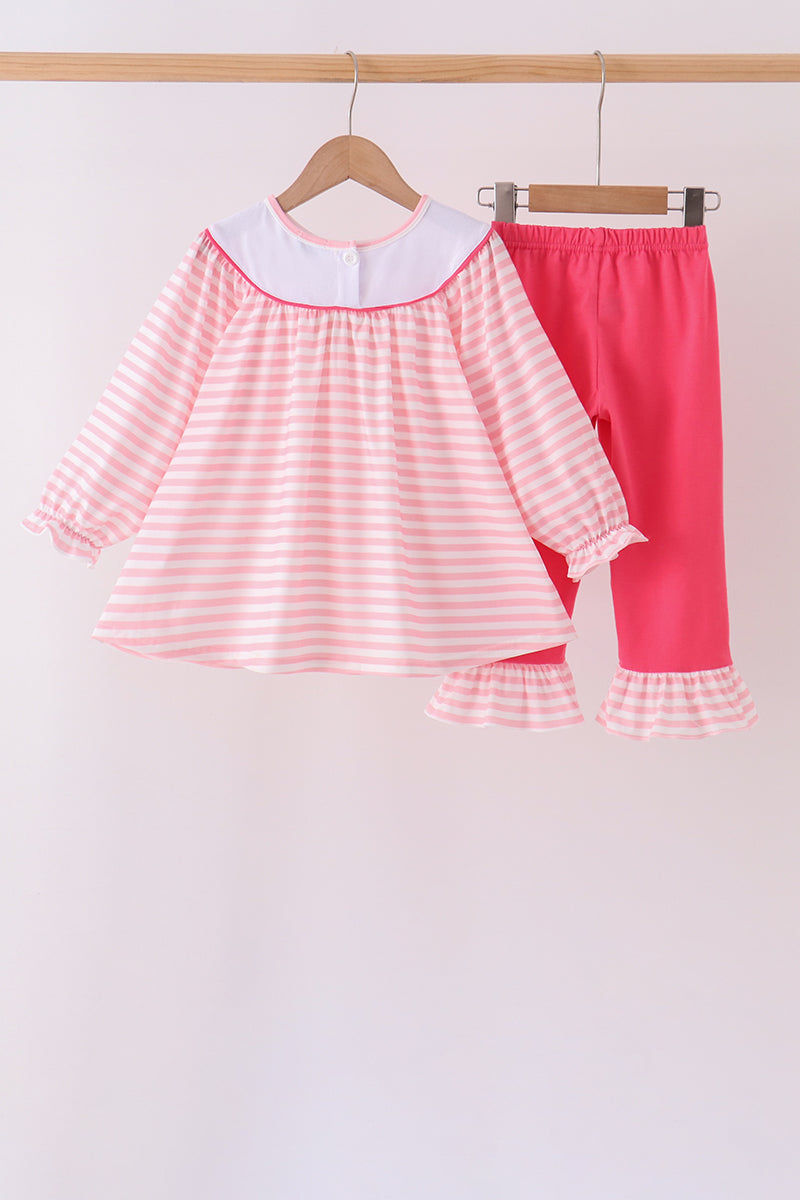 Pink Stripe Princess Pants Set