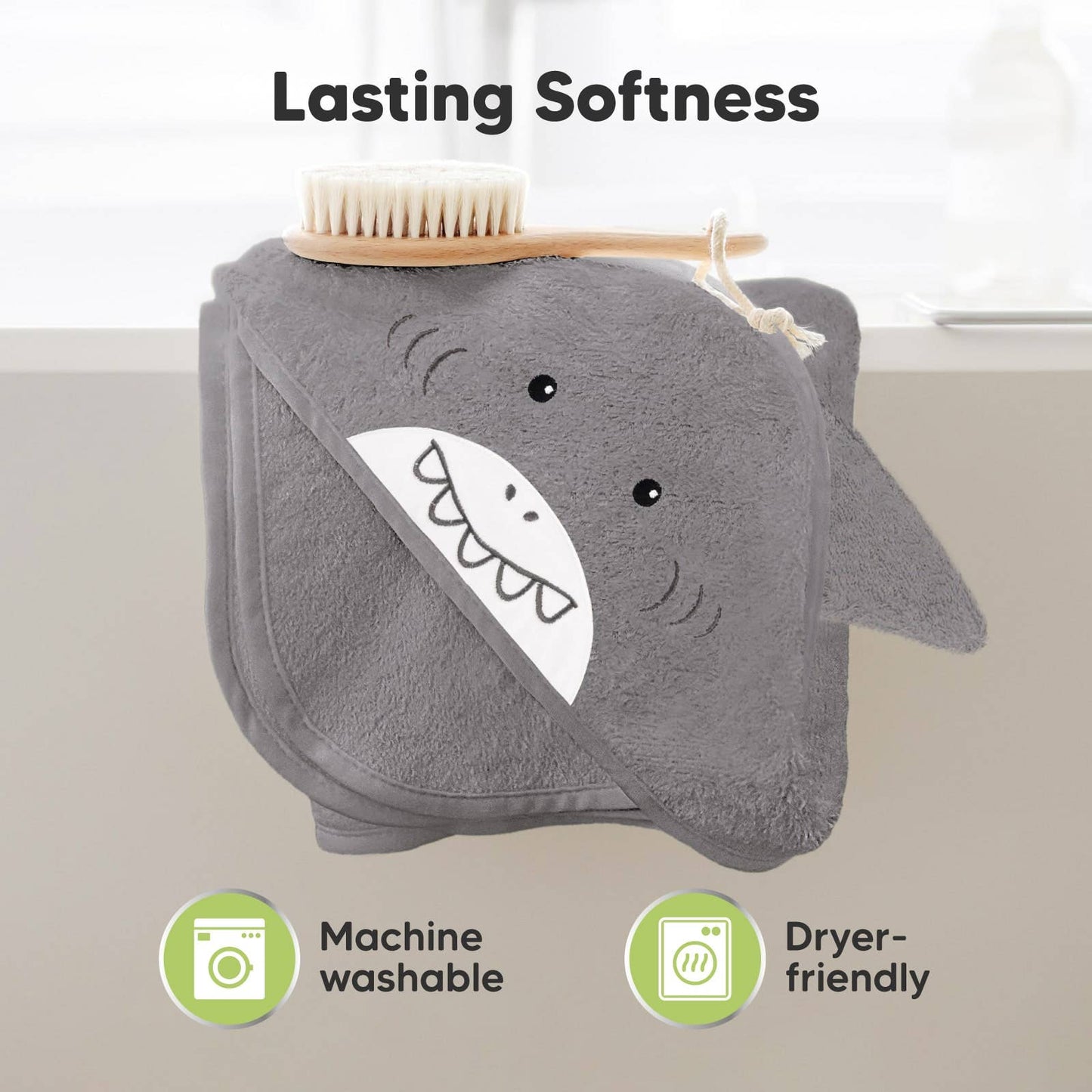 KeaBabies Cuddle Baby Hooded Towel: Shark