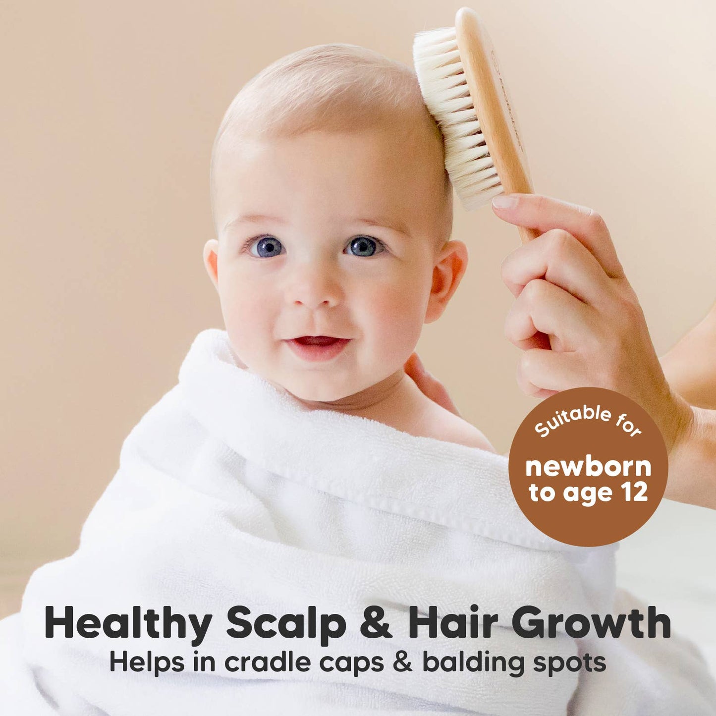 KeaBabies Baby Hair Brush: Walnut