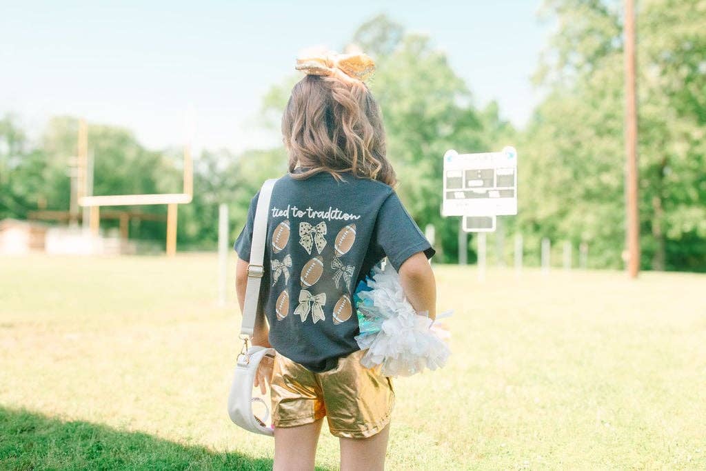 Tied to Tradition | Black + Gold | Football Kid’s Tee