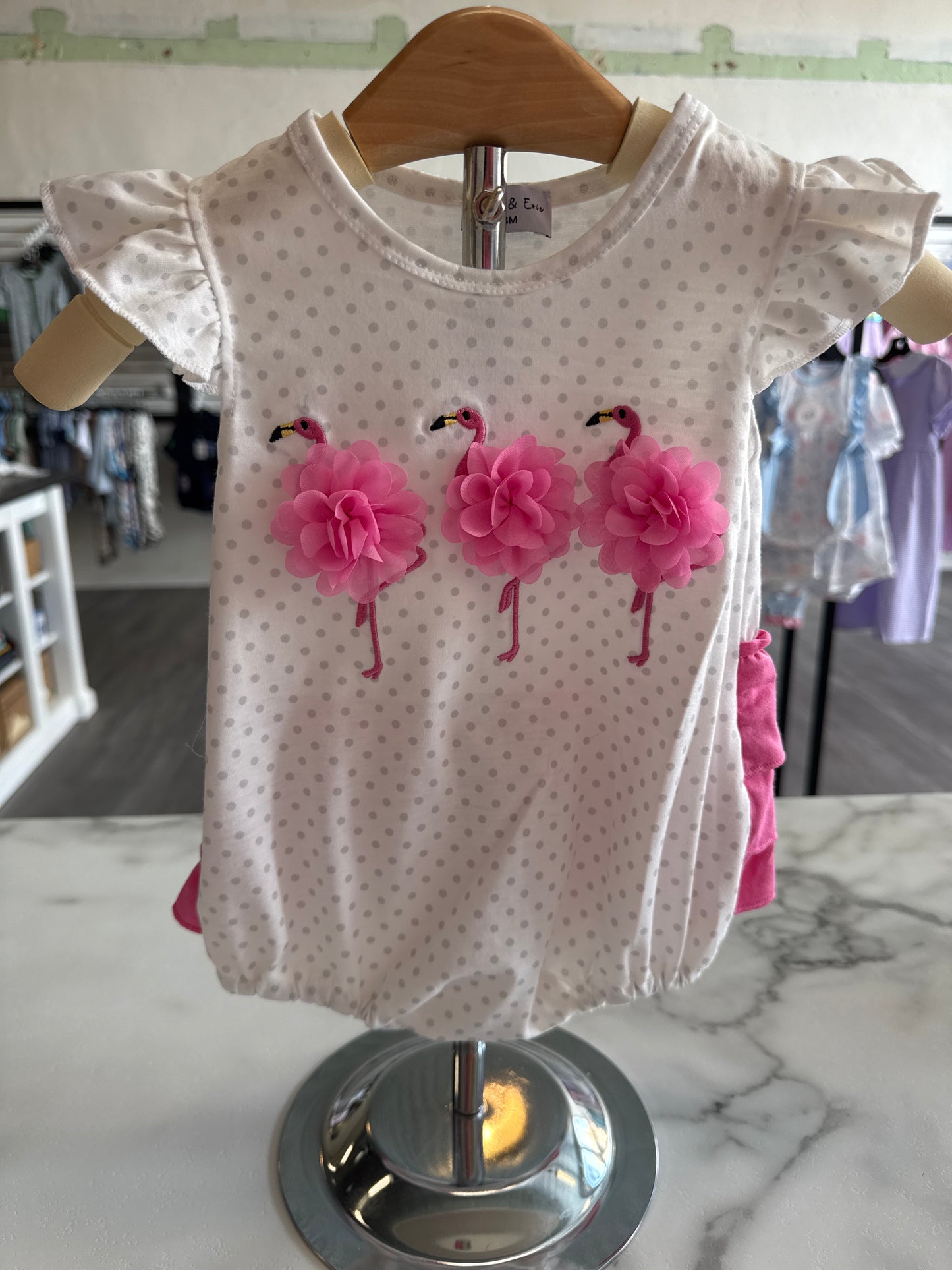 Pink Flamingo Ruffle Bubble