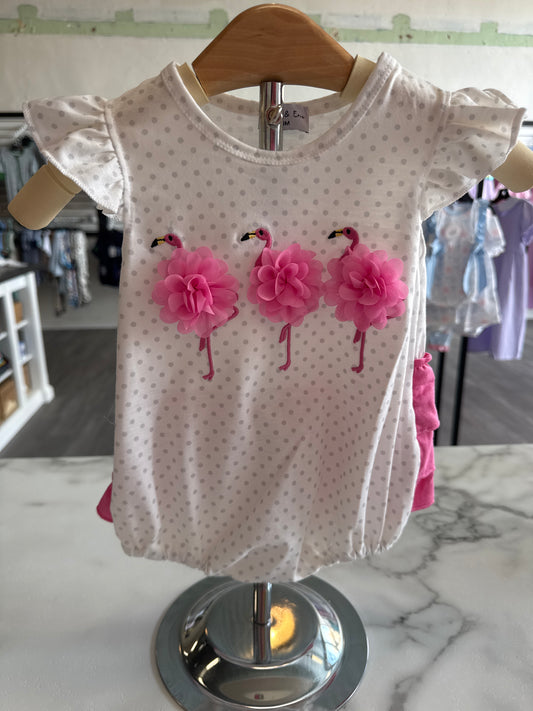 Pink Flamingo Ruffle Bubble