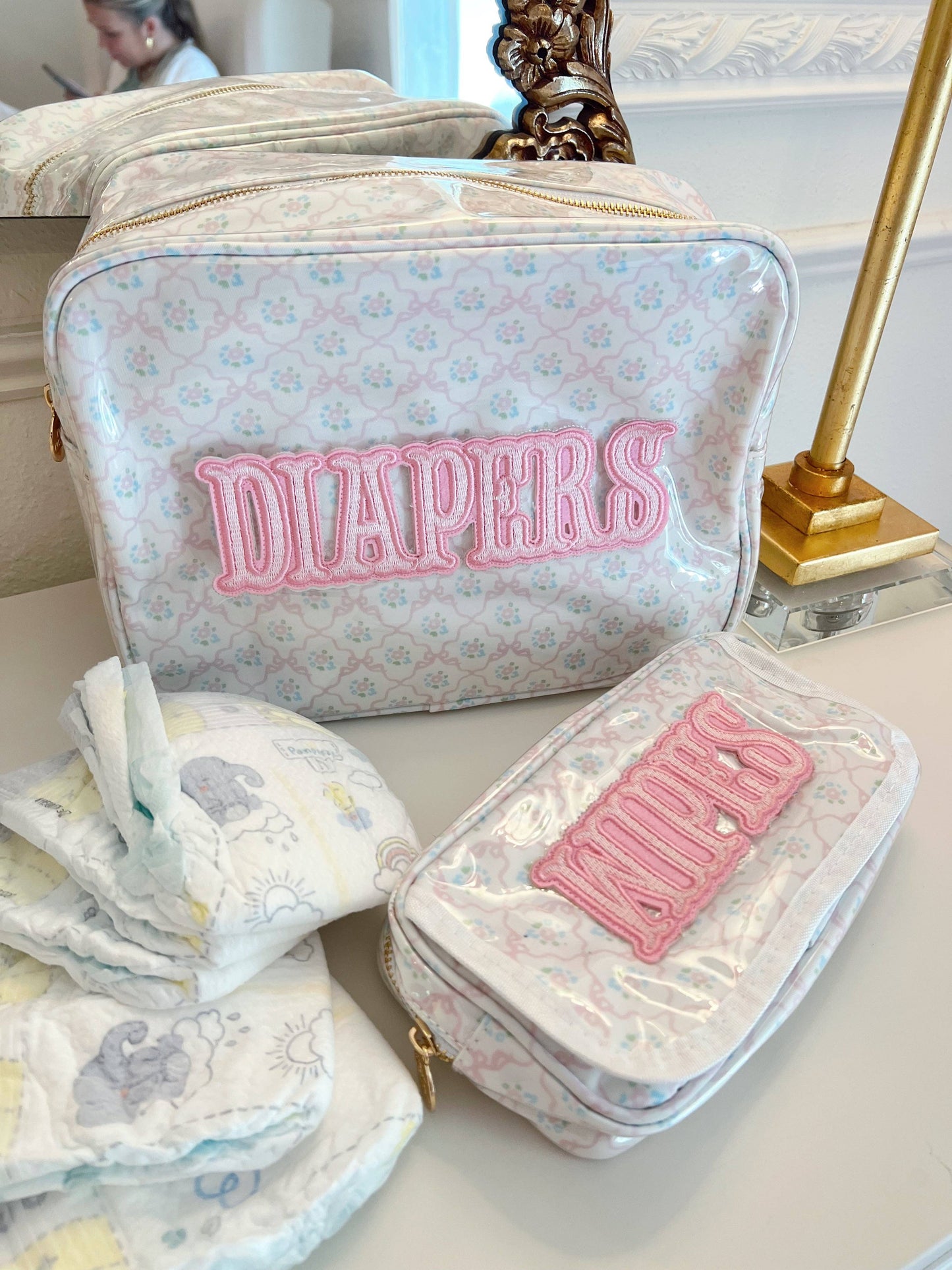 Diapers XL - Clear Coat Bag: Pink
