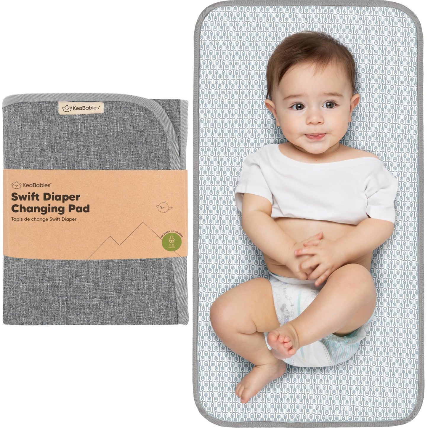 Swift Portable Changing Pad for Baby, Diaper Changing Mat: Classic Gray
