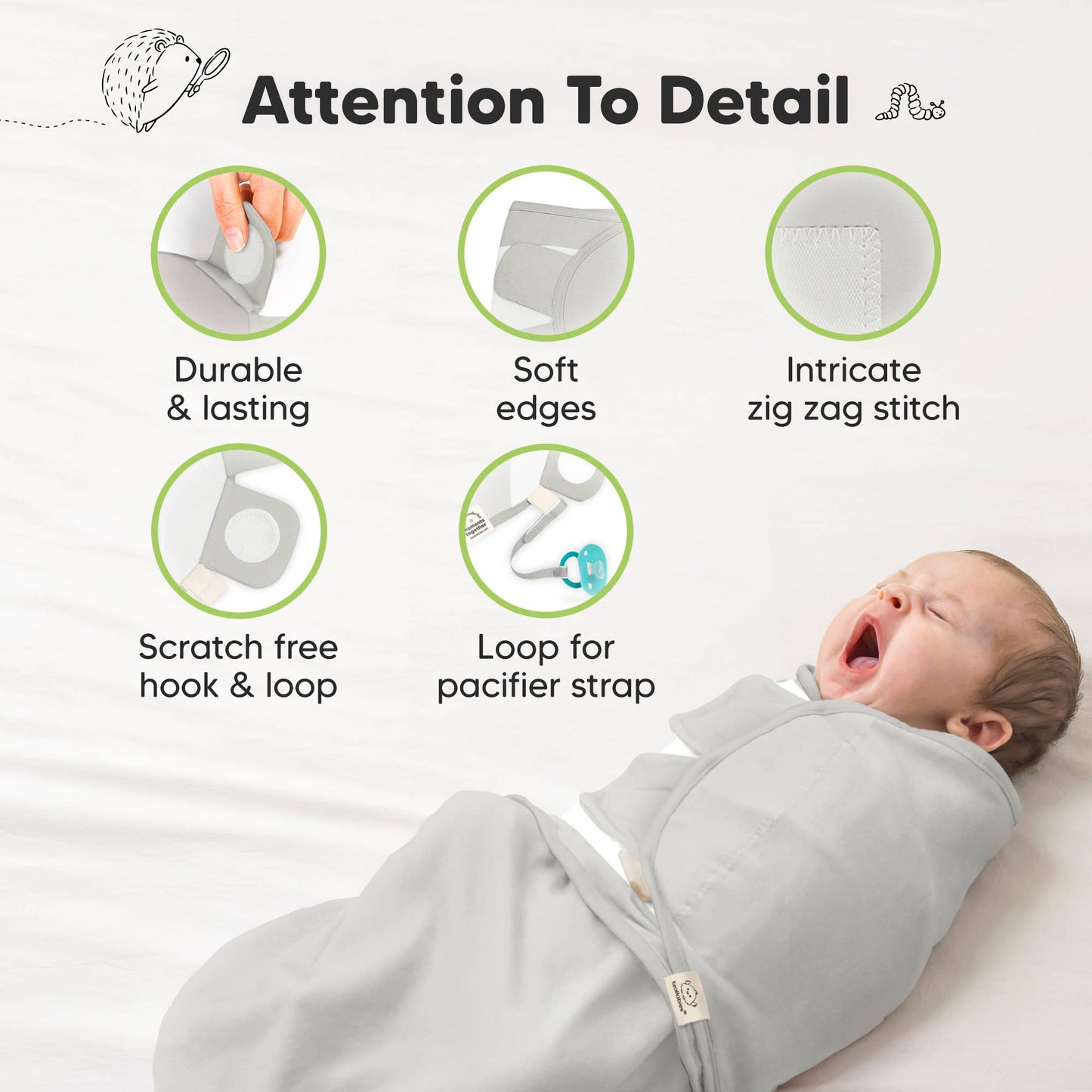 3pk Soothe Baby Swaddles 0-3 Months, Sleep Sack for Newborns: Sage / OS 0-3M