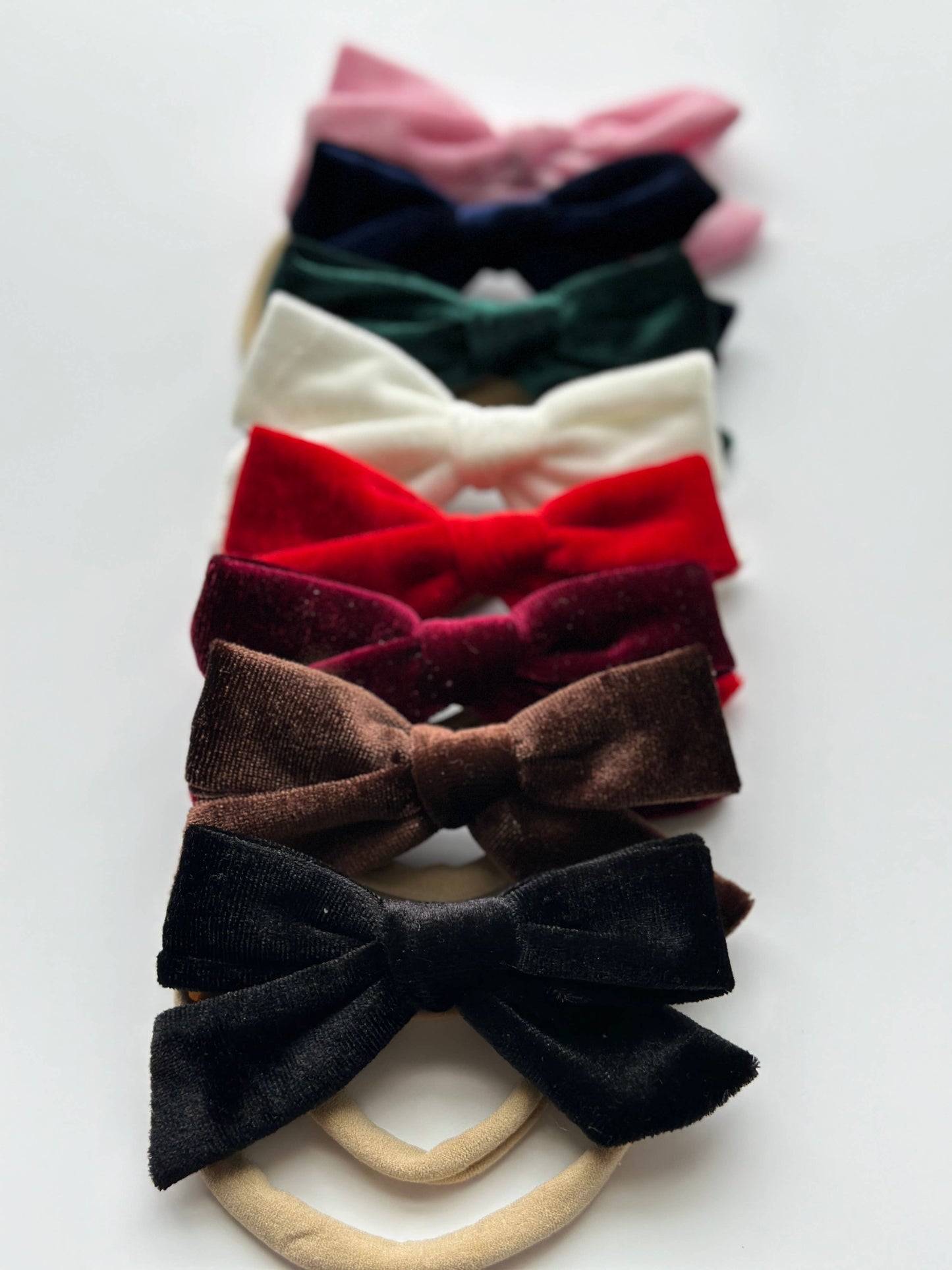 Velvet Bows for Baby Girls - Baby Bows - Hair Bows: Navy Blue