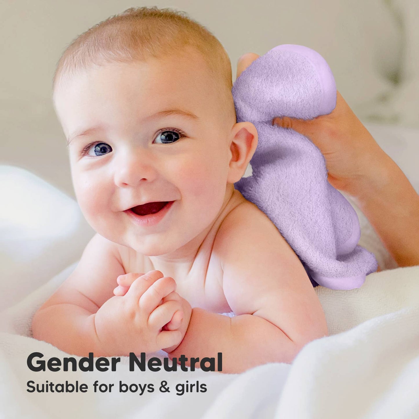 6-Pack Baby Wash Cloths: Soft Lilac