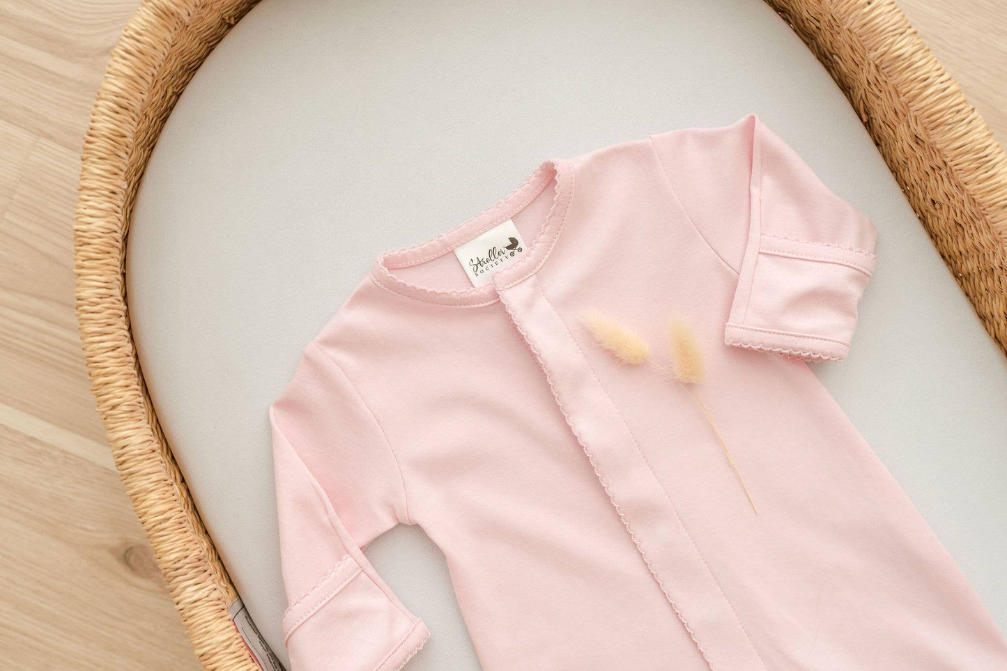 Pima Cotton Footie - Pastel Embroidery blanks - Baby Blanks: Baby Pink