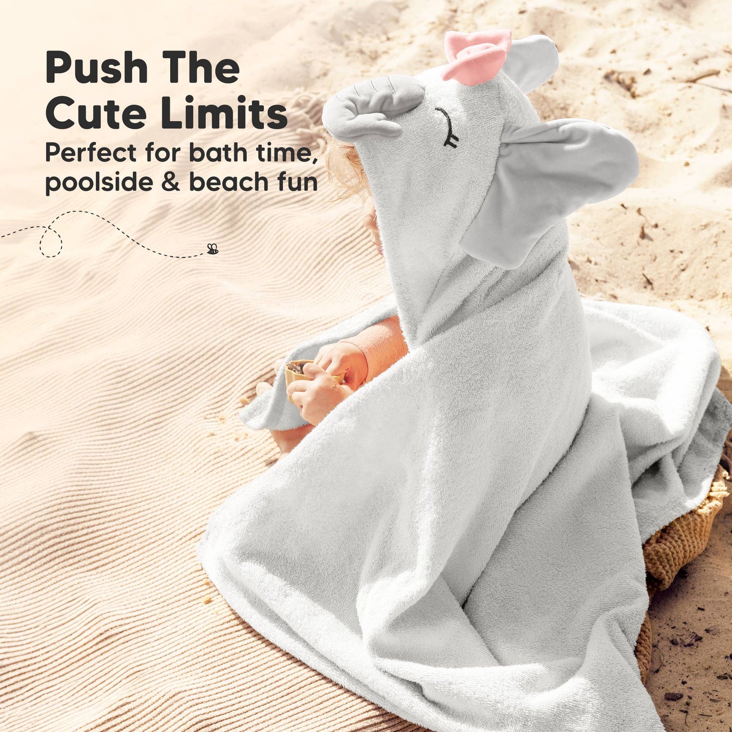 Playpals Hooded Baby Bath Towels for Newborn: Ella