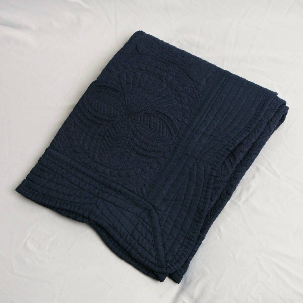 Navy Blue Quilt: Baby Quilt (36" x 46")