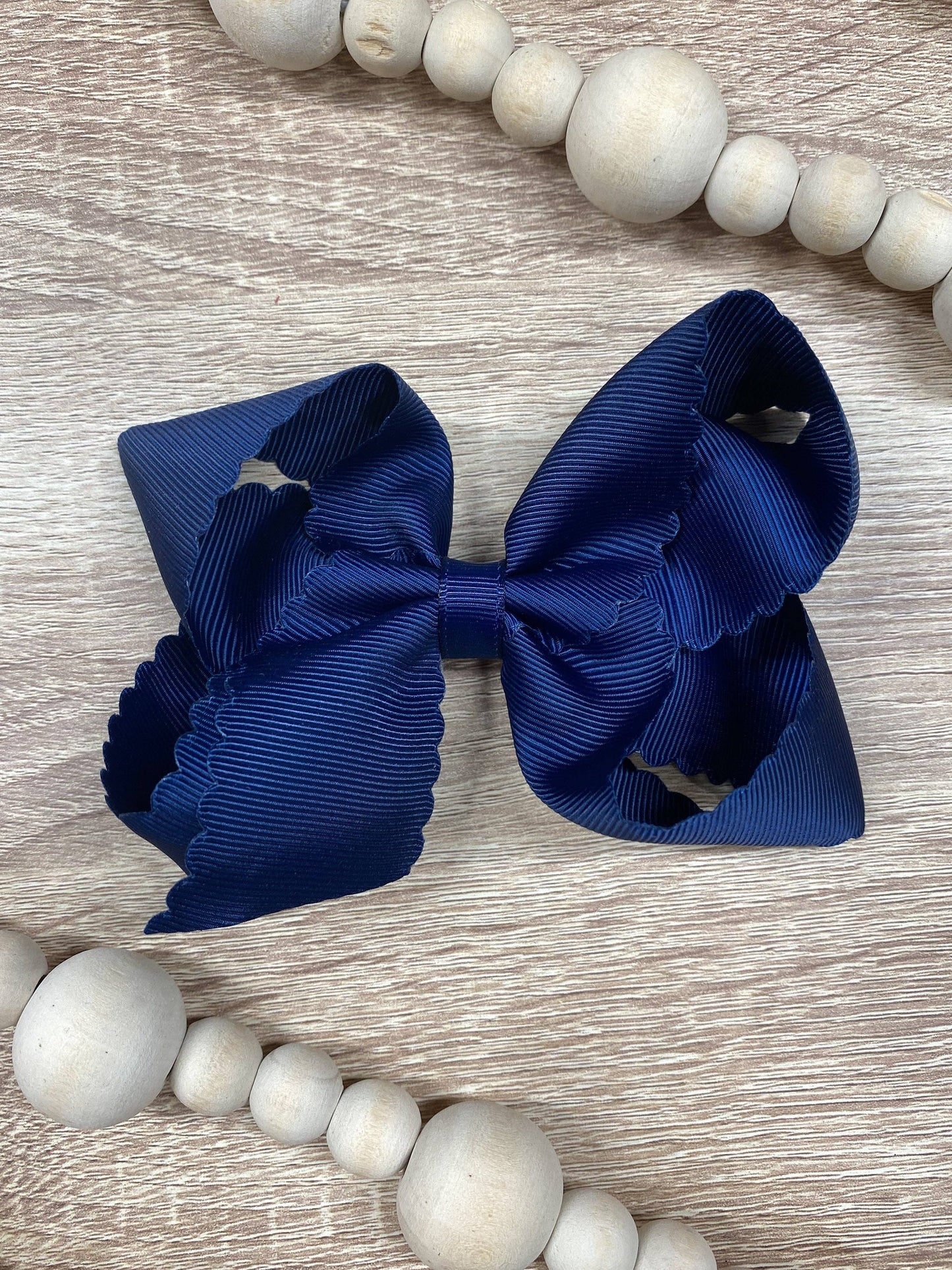 Classic Scalloped Bows - Alligator Clip - 4.5": Royal Blue