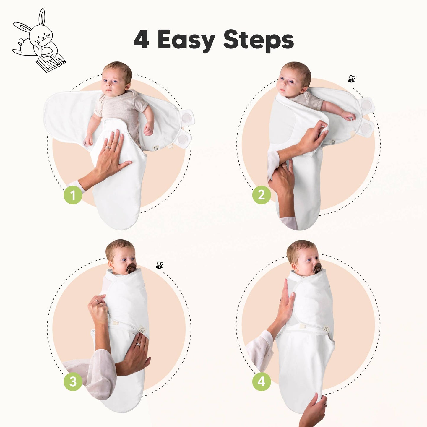 3pk Soothe Baby Swaddles 0-3 Months, Sleep Sack for Newborns: Sage / OS 0-3M