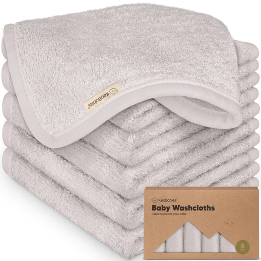 6-Pack Baby Wash Cloths: Heather