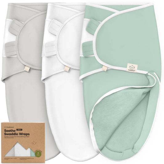 3pk Soothe Zippy Baby Swaddles 0-6 Months,Newborn Sleep Sack: Sage / One Size