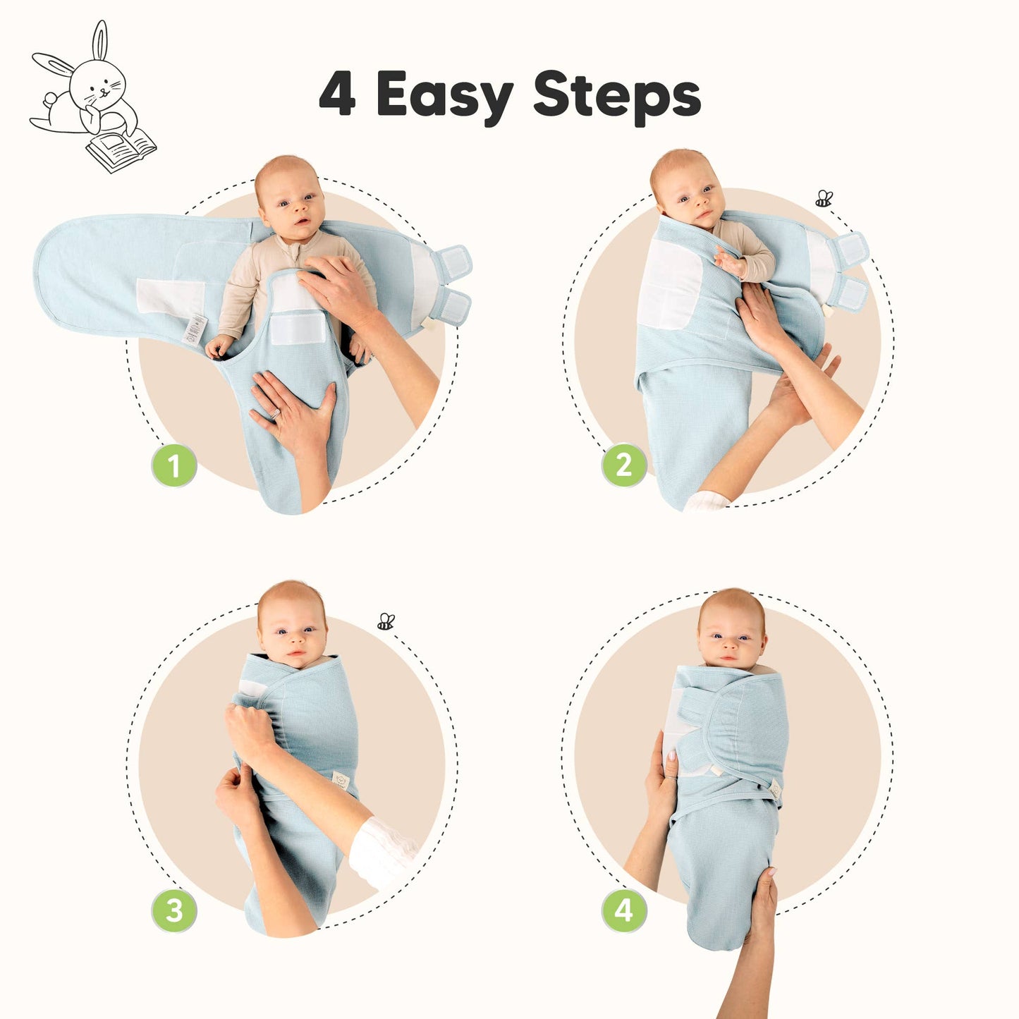 3pk Soothe Wren Swaddle Sleep Sacks for Newborns: Ripple / OS 0-3M