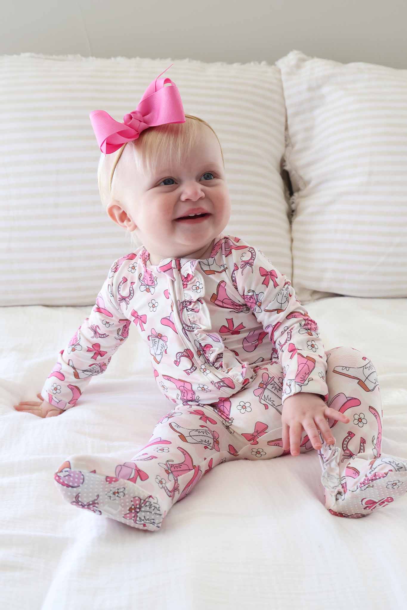 Rodeo Dreams Ruffle Zipper Footie