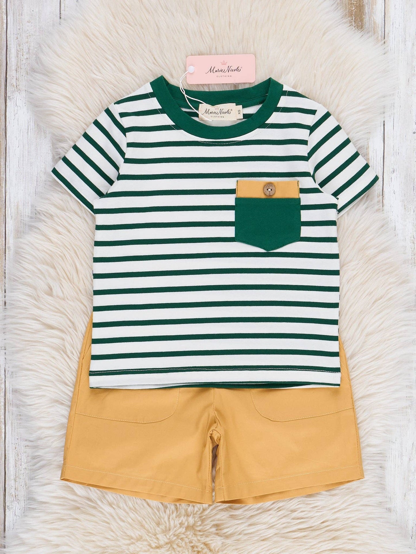 Nautical Stripes Pocket Outfit Green