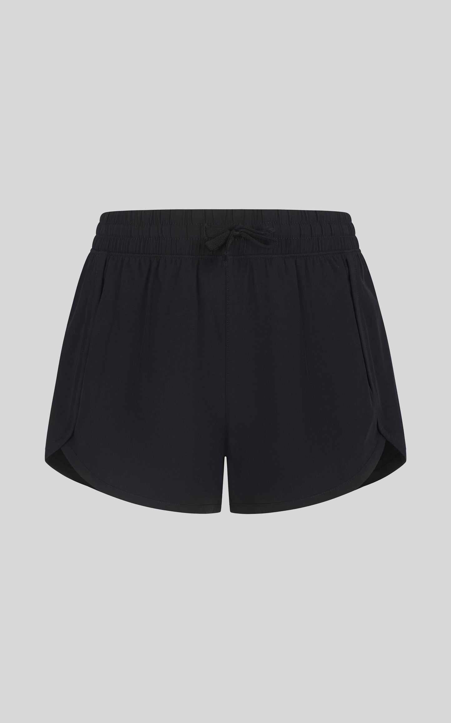 Girls Active Woven Running Shorts with Inner Panty: Black