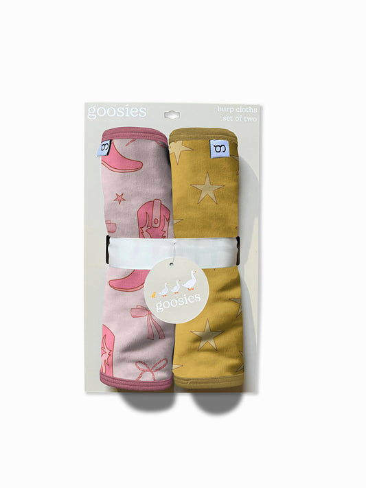Cowgirl Boots & Bows - Burp Cloth Set