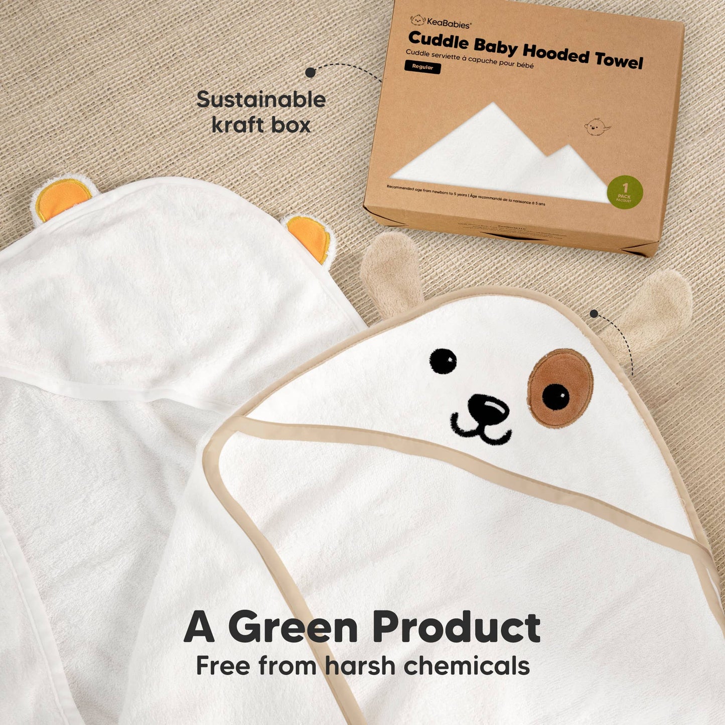 KeaBabies Cuddle Baby Hooded Towel: Unicorn