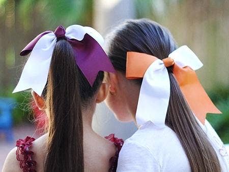 School Spirit Cheer Bows: Gold/Black