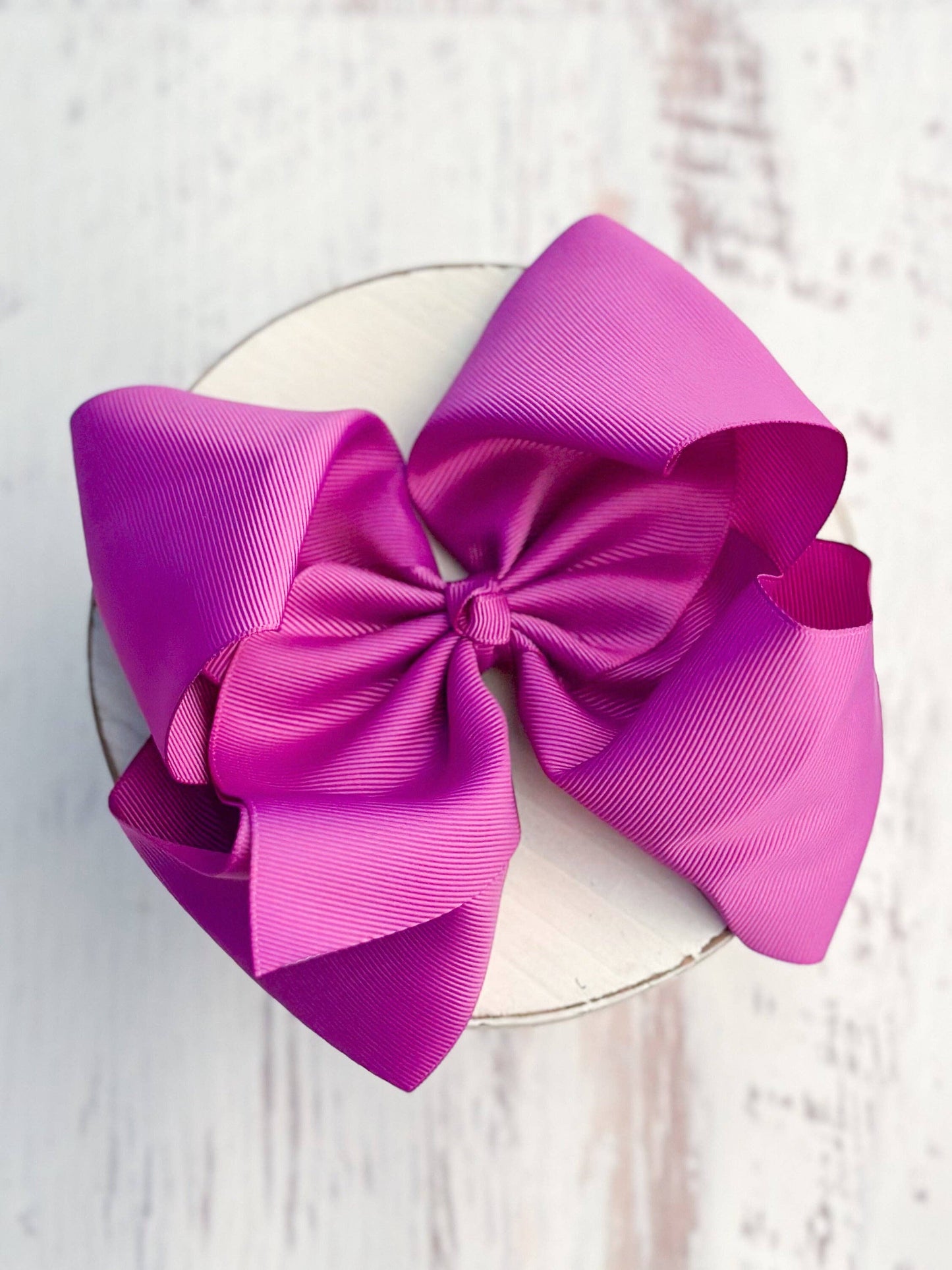 Texas Size Grosgrain Hair Bow - Alligator Clip - 6.5": Fuchsia