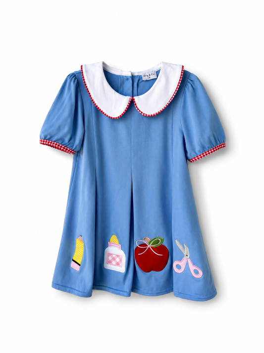 Blue Pencil Apple Dress