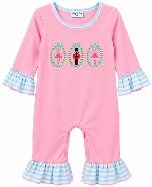 Pink Nutcracker Ruffle Romper