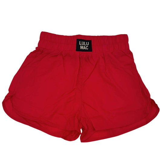 DD-SHORT RED LULU MAC SOLID SHORTS: RED