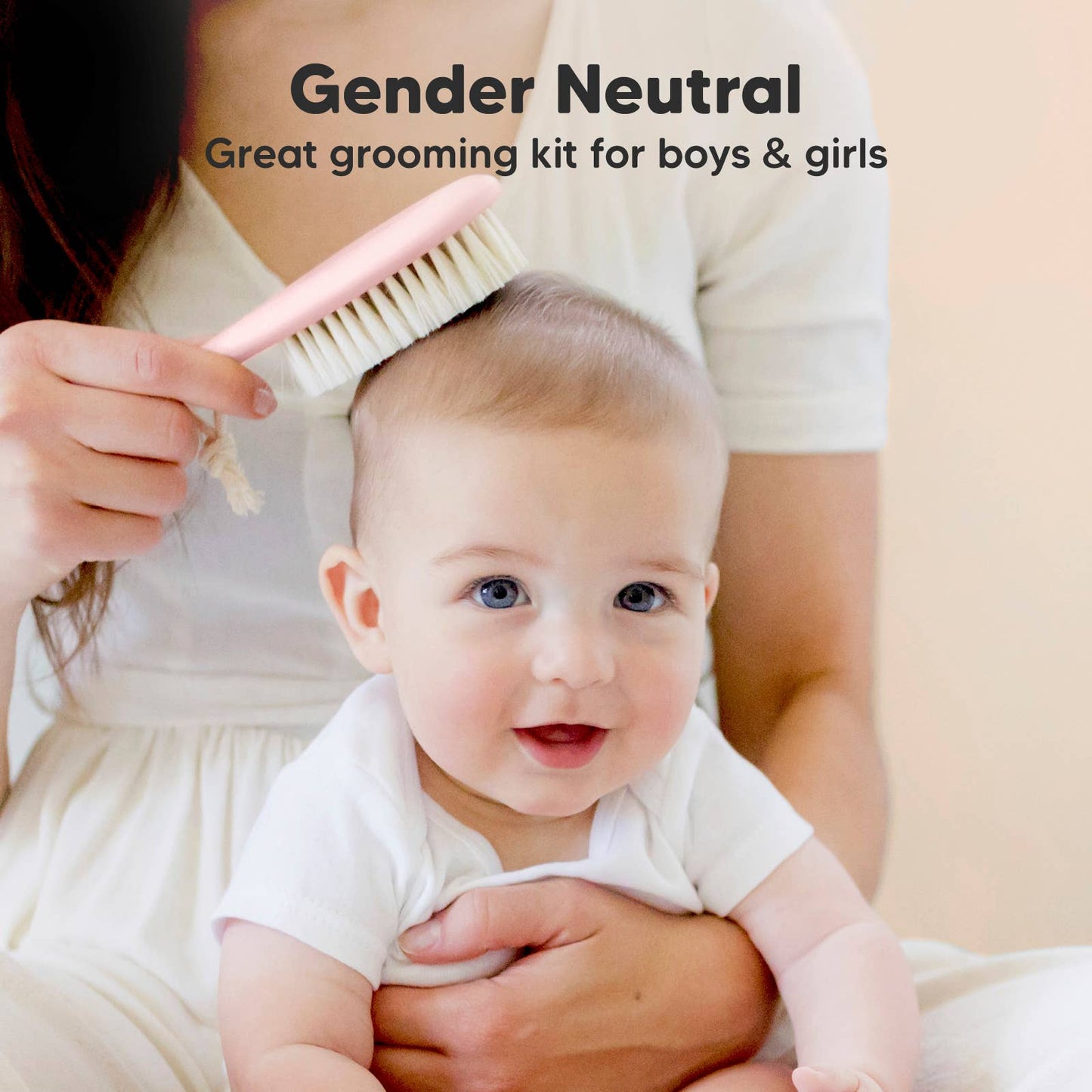KeaBabies Baby Hair Brush and Comb Set: Blush