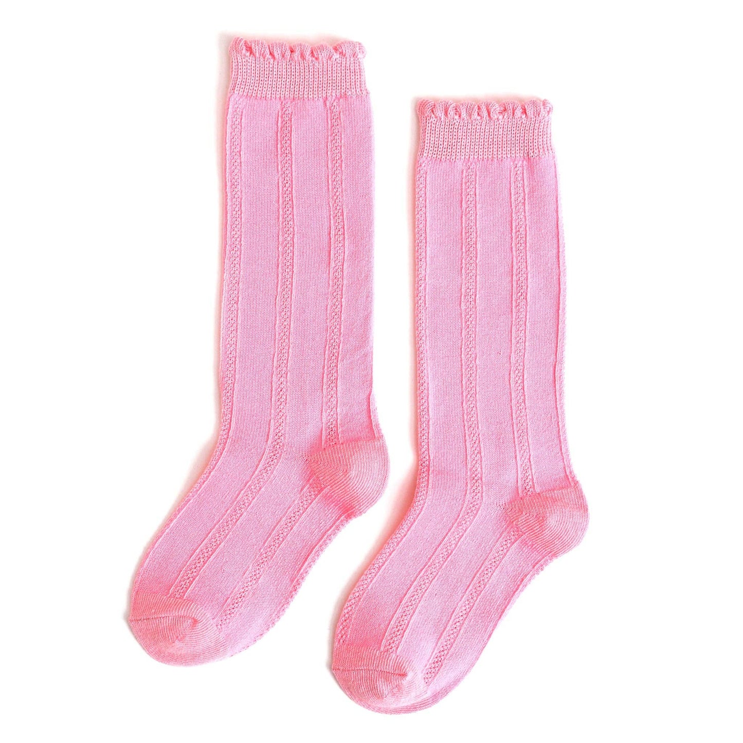 Blossom Scalloped Knee High Socks