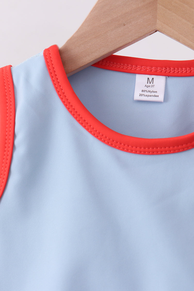 Blue Scalloped Active Skort Set
