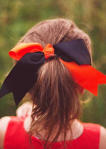 School Spirit Cheer Bows: Gold/Black