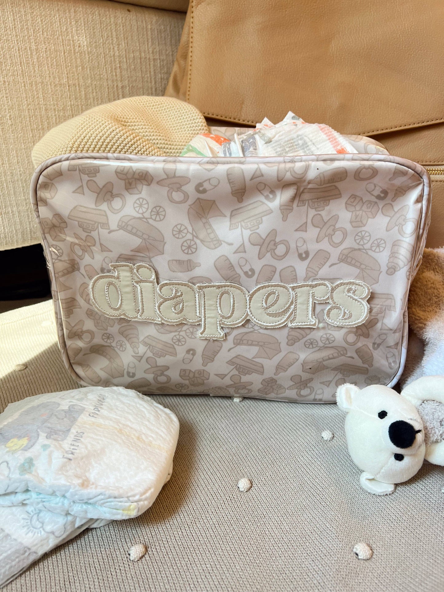 Diapers XL - Clear Coat Bag: Pink