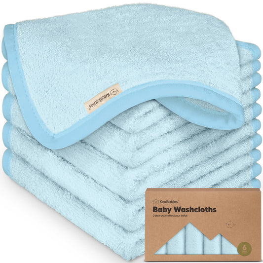 6-Pack Baby Wash Cloths: Bravo Blue