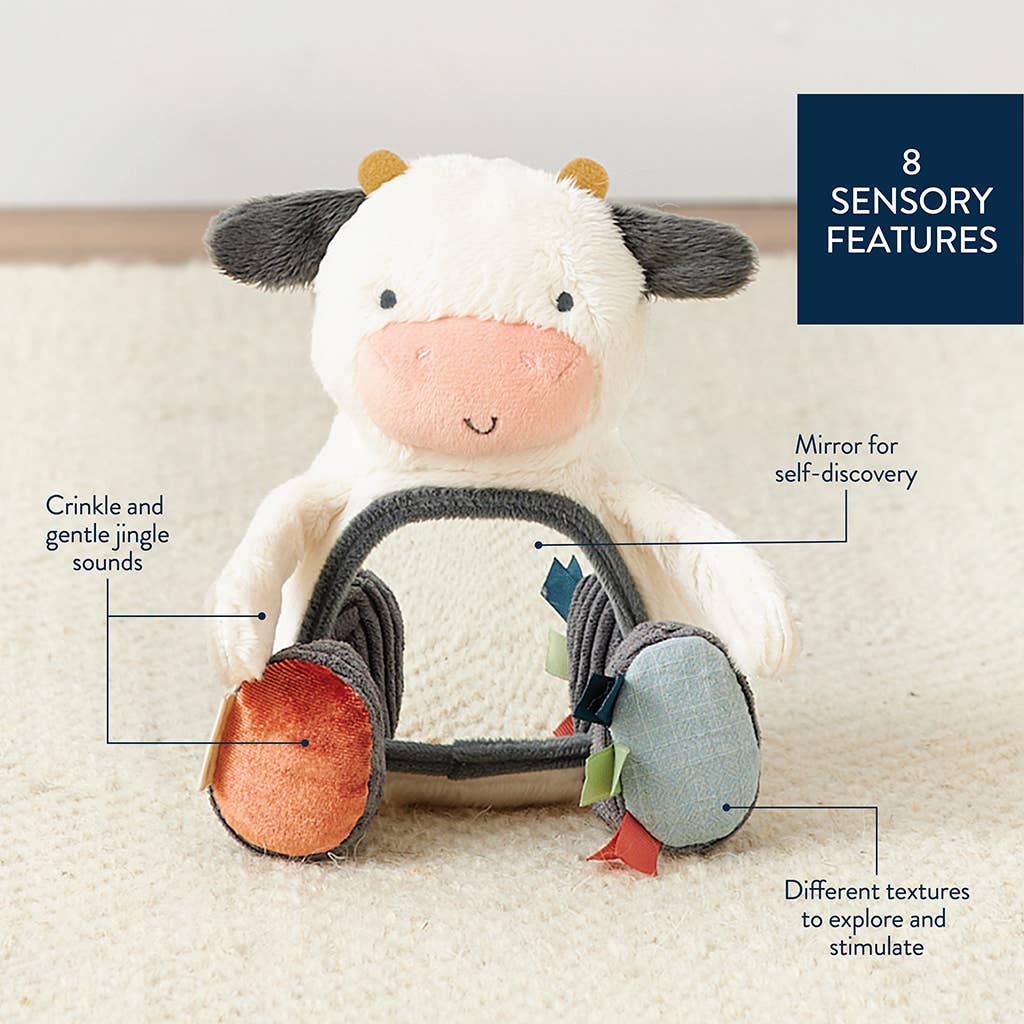 Carmen The Cow - Itzy Bitzy Mirror™ Travel + Tummy Time Toy