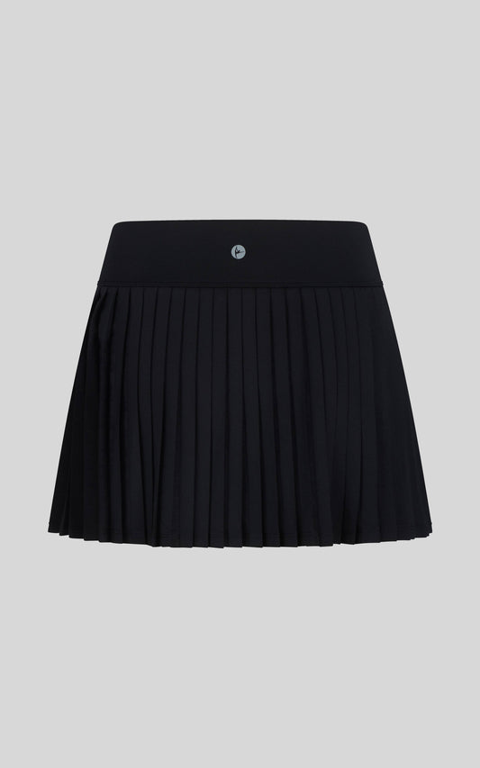 Girls Back Pleated Tennis Skort: Black