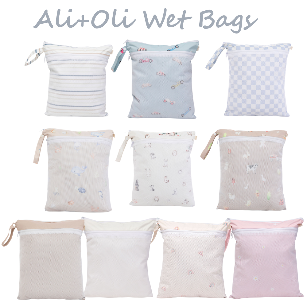 Dual-Compartment Wet/Dry Bag with Mesh Pocket (Daisy Blush)