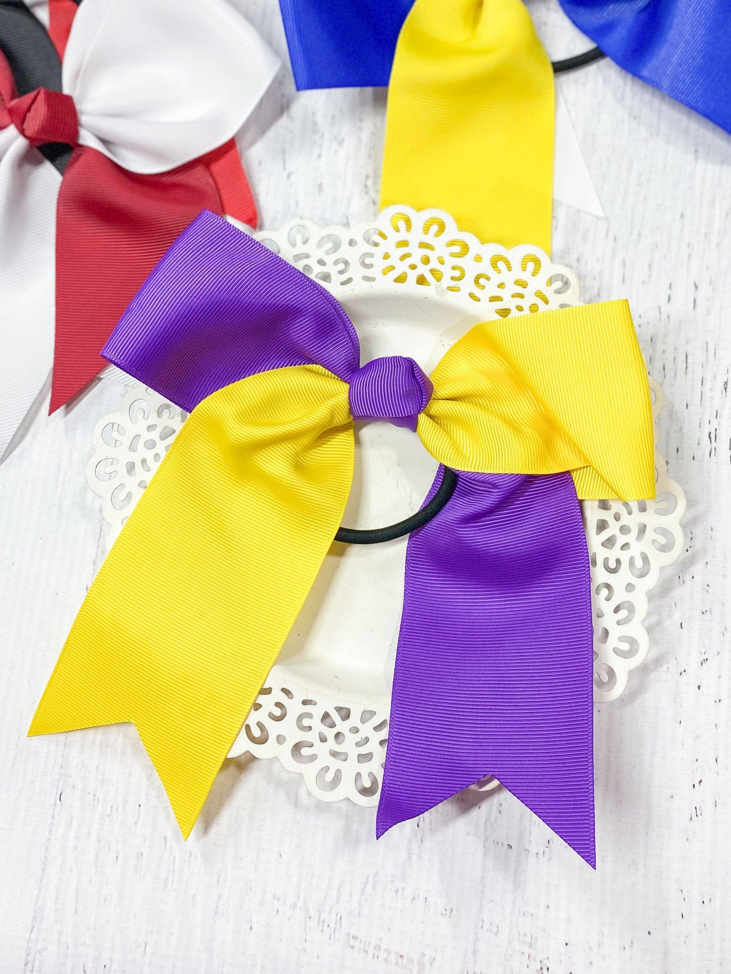 School Spirit Cheer Bows: Red/Black
