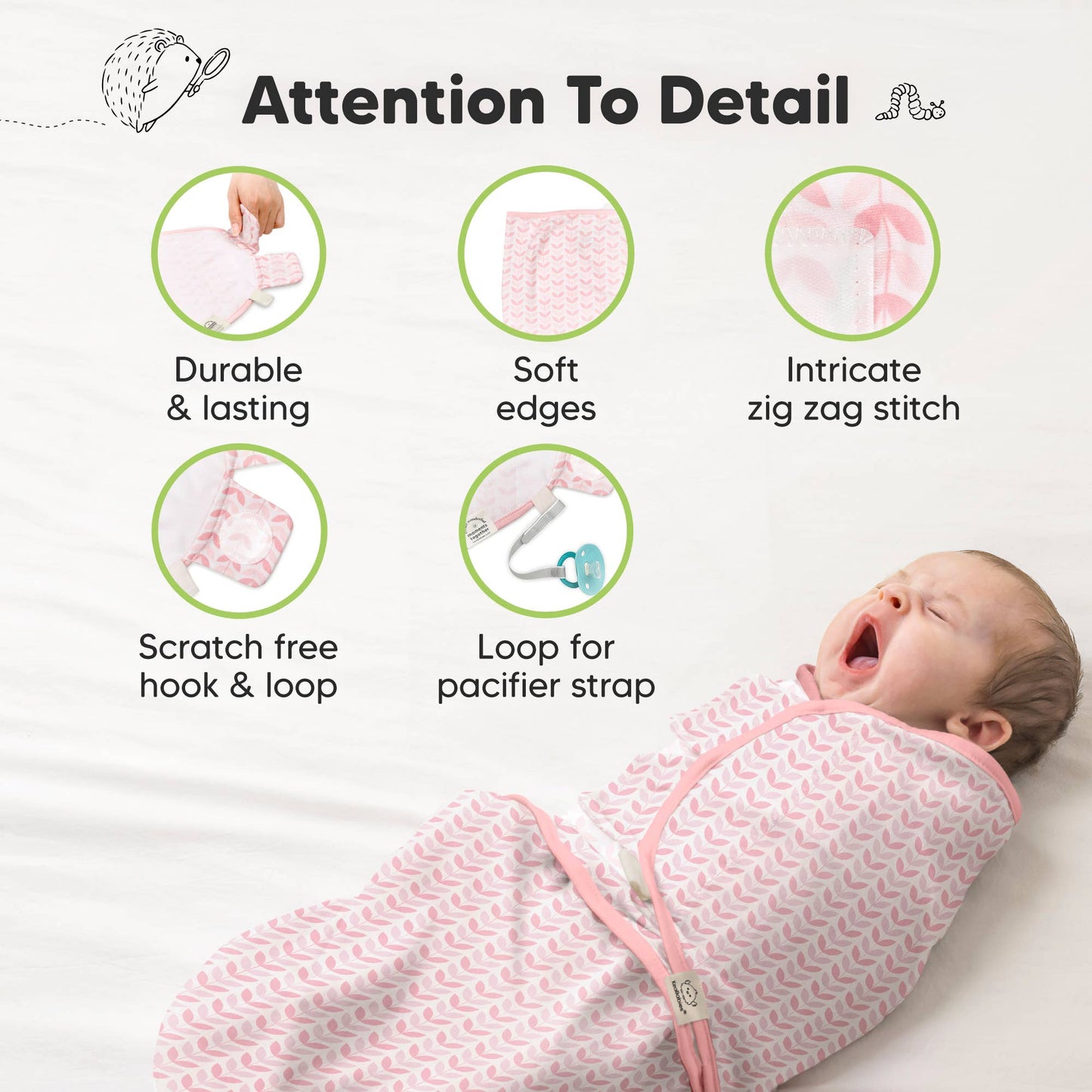 3pk Soothe Baby Swaddles 0-3 Months, Sleep Sack for Newborns: Blossom / OS 0-3M