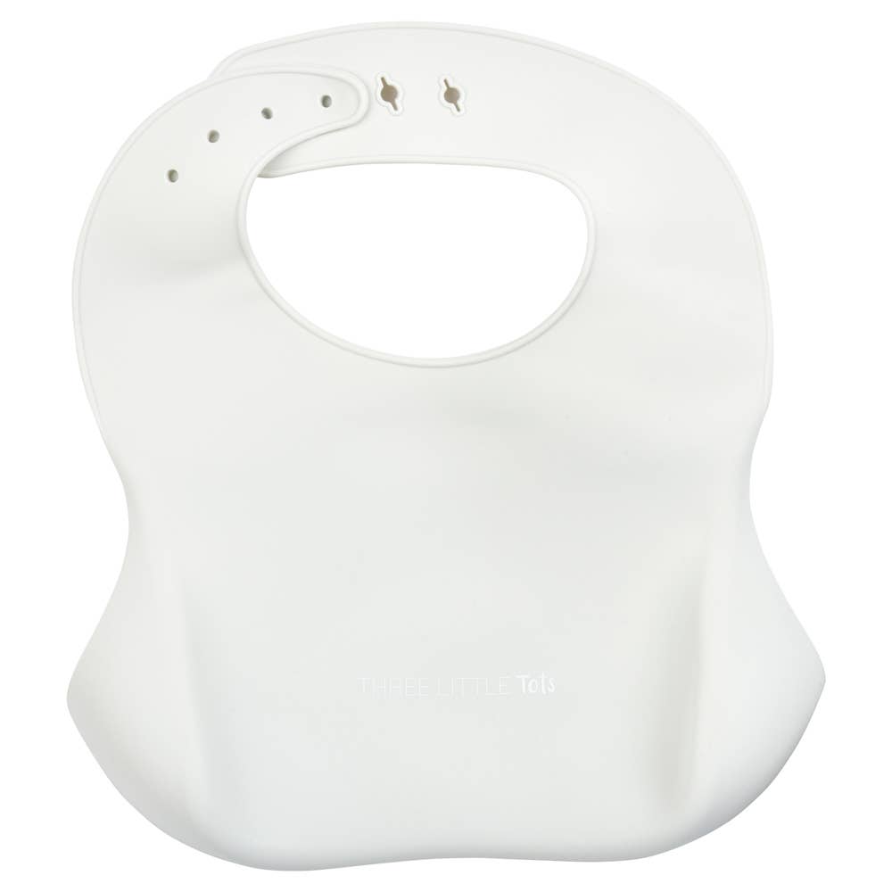 Cloud Light Gray Silicone Bib with Crumb Catcher