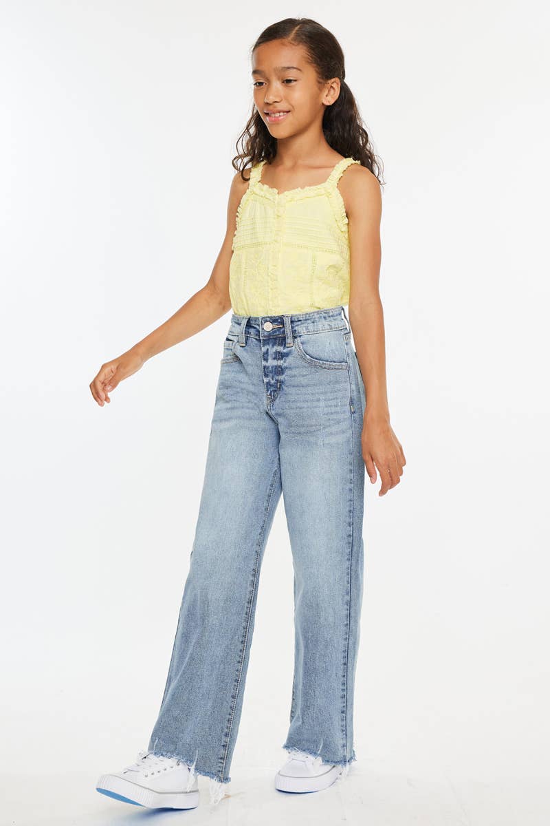 YOUTH OPEN PACK HIGH RISE SLIM WIDE JEANS