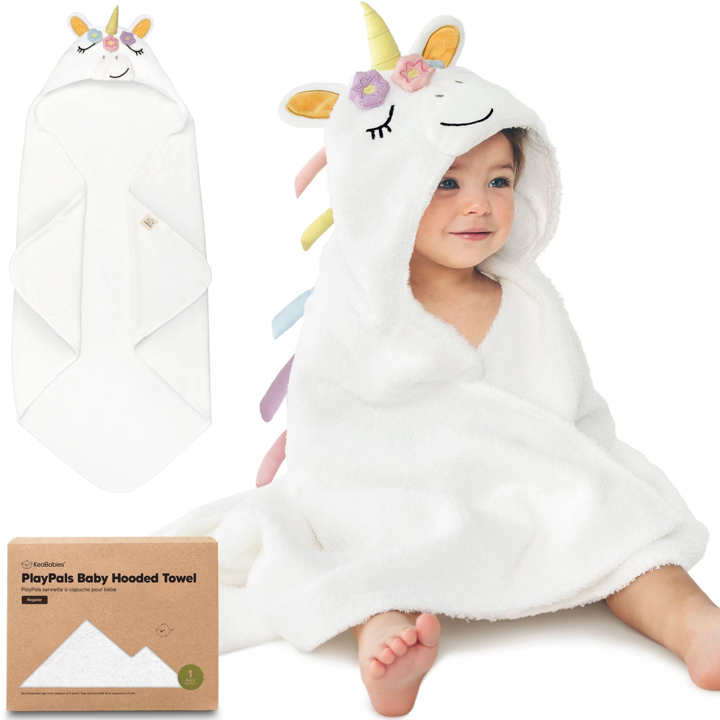 Playpals Hooded Baby Bath Towels for Newborn: Uria