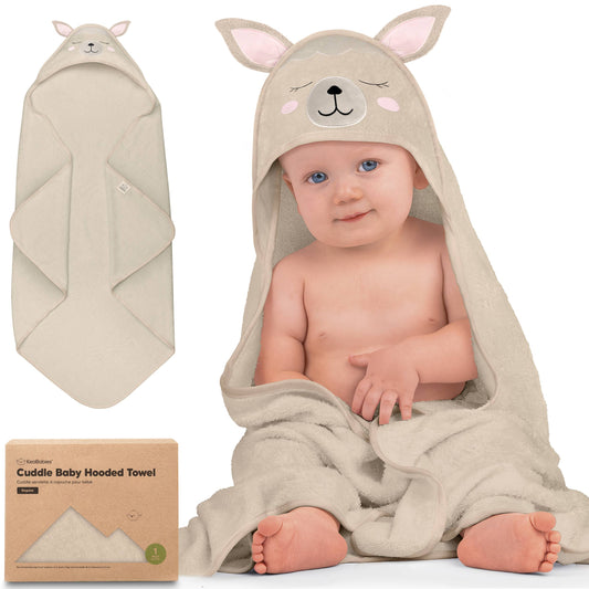 KeaBabies Cuddle Baby Hooded Towel: Alpaca