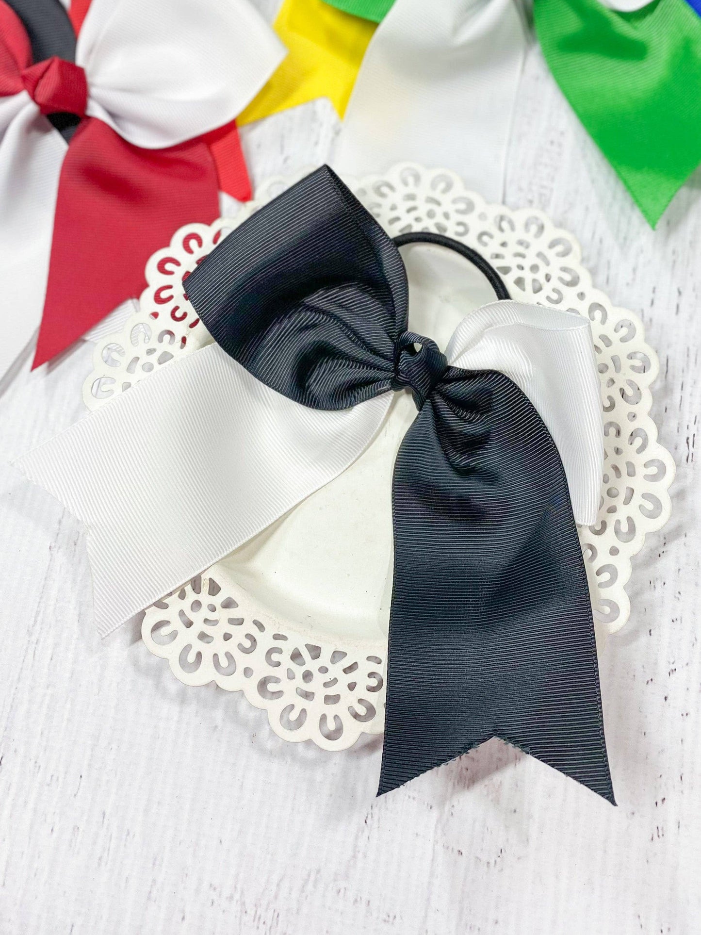 School Spirit Cheer Bows: Red/Black